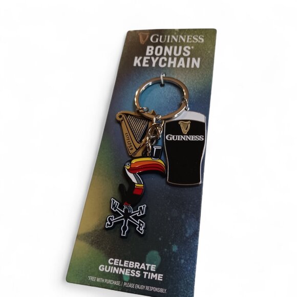 Guiness  Toucan Harp Wind Vane Charm Collectible Keychain NWT - Picture 2 of 8